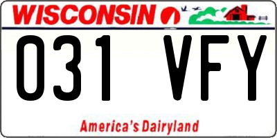 WI license plate 031VFY
