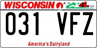 WI license plate 031VFZ