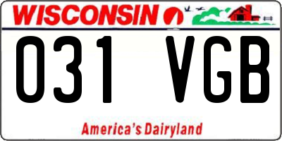 WI license plate 031VGB