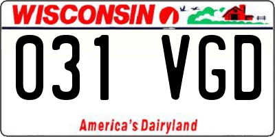 WI license plate 031VGD