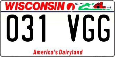 WI license plate 031VGG