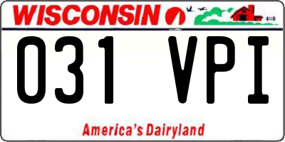 WI license plate 031VPI