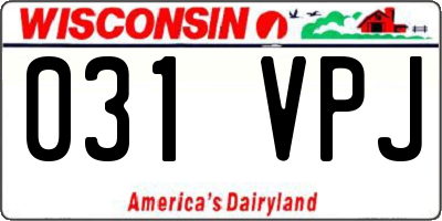 WI license plate 031VPJ