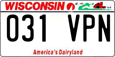 WI license plate 031VPN
