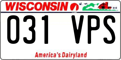 WI license plate 031VPS