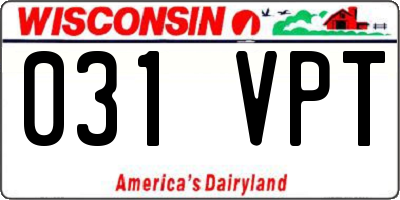 WI license plate 031VPT