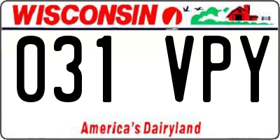 WI license plate 031VPY