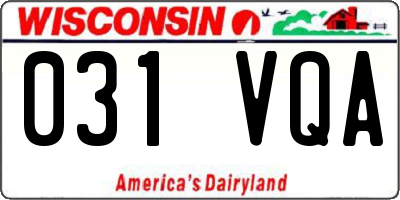 WI license plate 031VQA