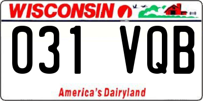 WI license plate 031VQB