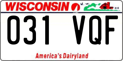 WI license plate 031VQF