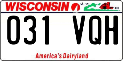 WI license plate 031VQH