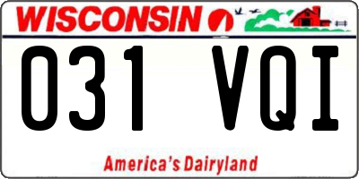 WI license plate 031VQI
