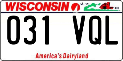 WI license plate 031VQL