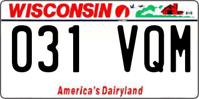WI license plate 031VQM
