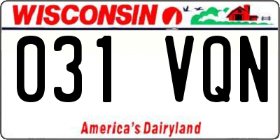 WI license plate 031VQN