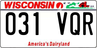WI license plate 031VQR