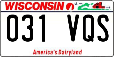 WI license plate 031VQS
