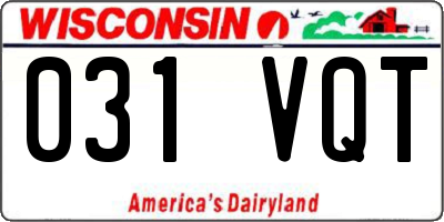 WI license plate 031VQT