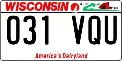 WI license plate 031VQU