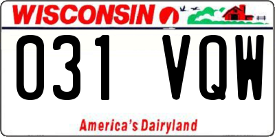 WI license plate 031VQW