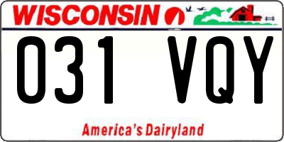 WI license plate 031VQY