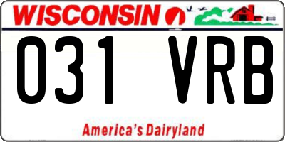 WI license plate 031VRB