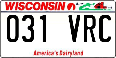 WI license plate 031VRC