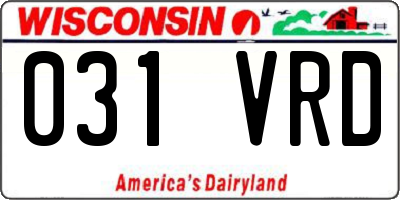 WI license plate 031VRD
