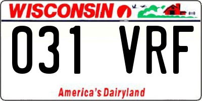 WI license plate 031VRF