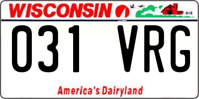 WI license plate 031VRG