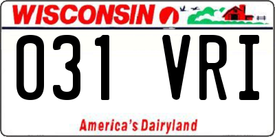 WI license plate 031VRI