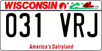 WI license plate 031VRJ