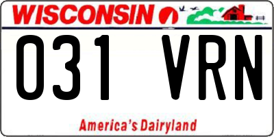 WI license plate 031VRN