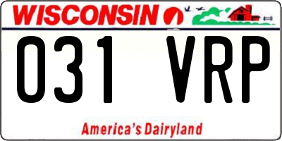 WI license plate 031VRP