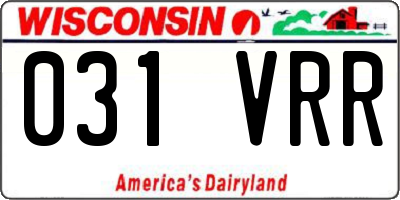 WI license plate 031VRR