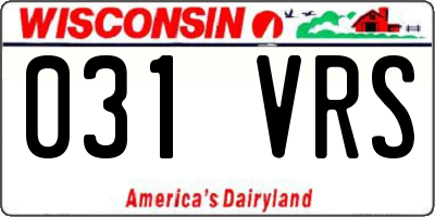 WI license plate 031VRS
