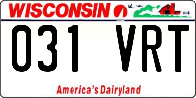 WI license plate 031VRT