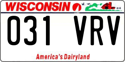 WI license plate 031VRV