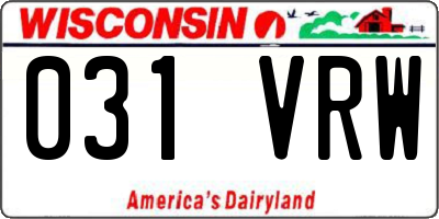 WI license plate 031VRW