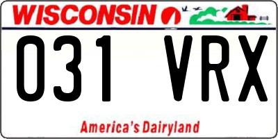 WI license plate 031VRX