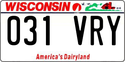 WI license plate 031VRY