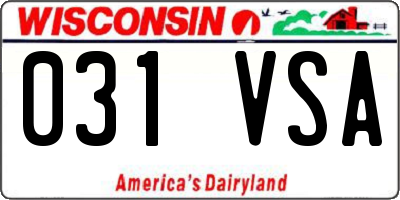 WI license plate 031VSA
