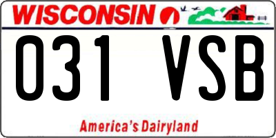 WI license plate 031VSB