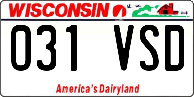 WI license plate 031VSD