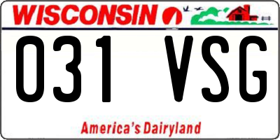 WI license plate 031VSG