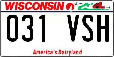 WI license plate 031VSH