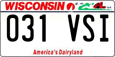 WI license plate 031VSI