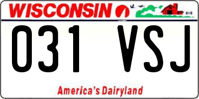 WI license plate 031VSJ