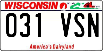 WI license plate 031VSN