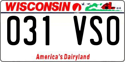 WI license plate 031VSO